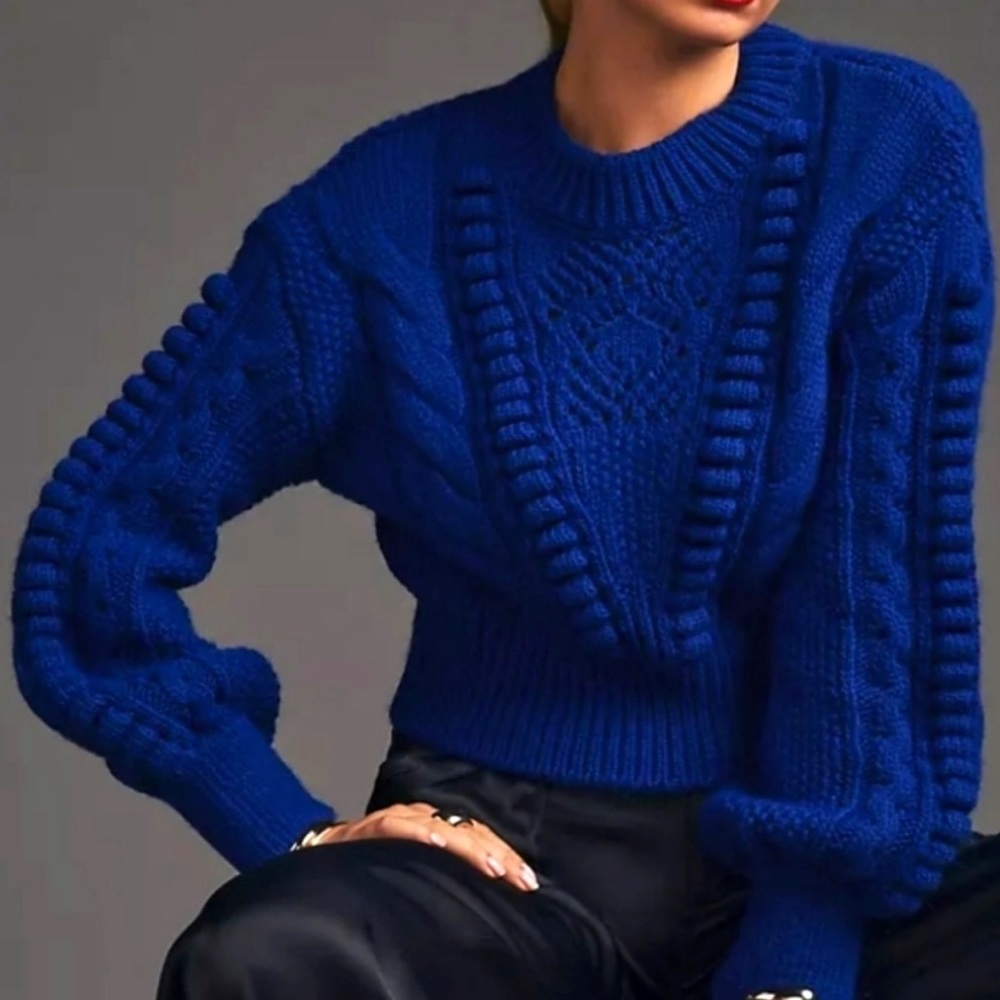 Anthropologie Cropped Cable-Knit Sweater